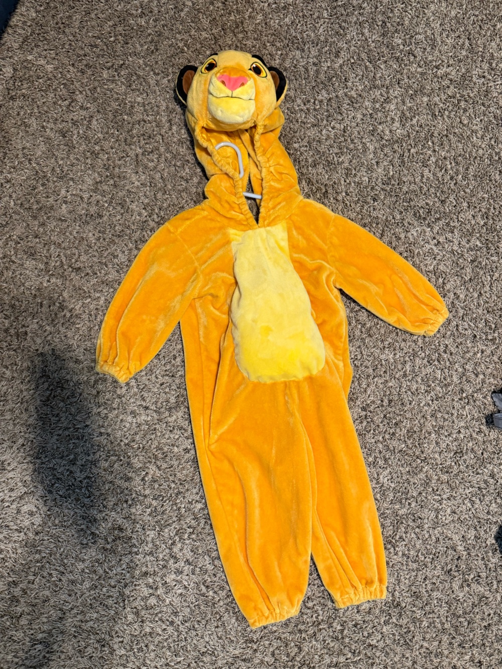 Kids Yellow Lion Hooded Costume Plush Onesie